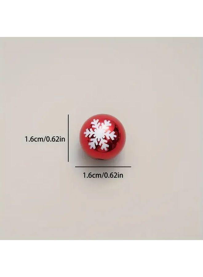 6pcs Red White Floral Acrylic Beads For Jewelry Making Christmas Decorations - Image 4